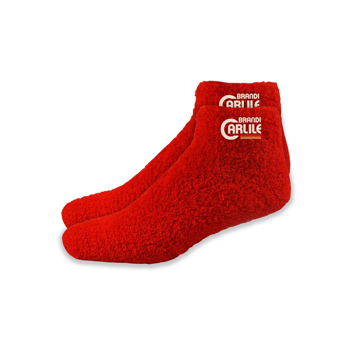 Logo Red Fuzzy Socks